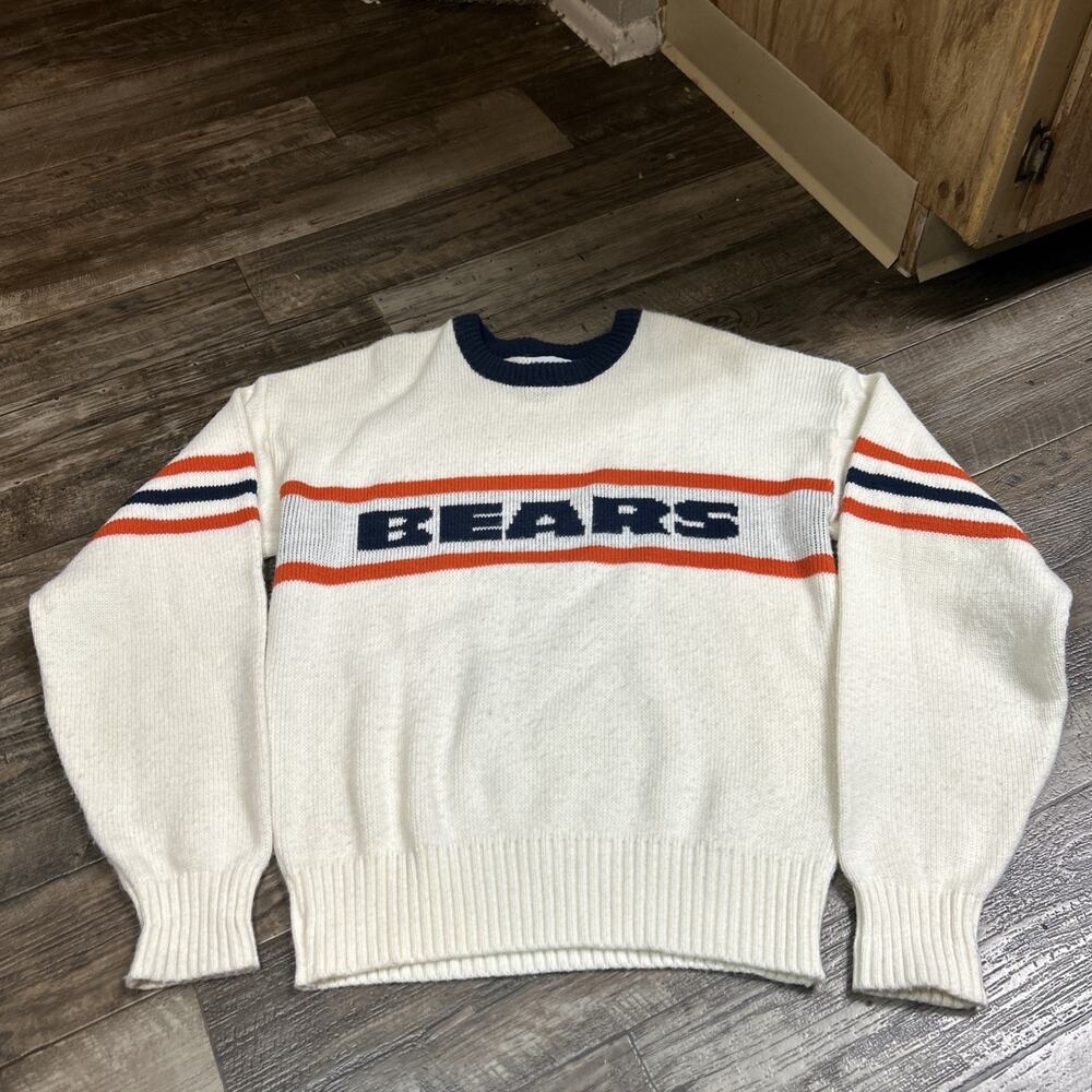 Rare Vintage 80s Cliff Engle Chicago Bears Knit Sweater Size S